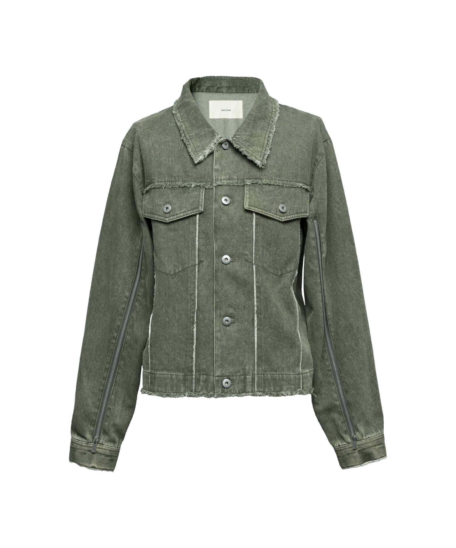 Washed Zip-Sleeve Denim Jacket – Jent Louis Washed Zip-Sleeve Denim Jacket – Jent Louis