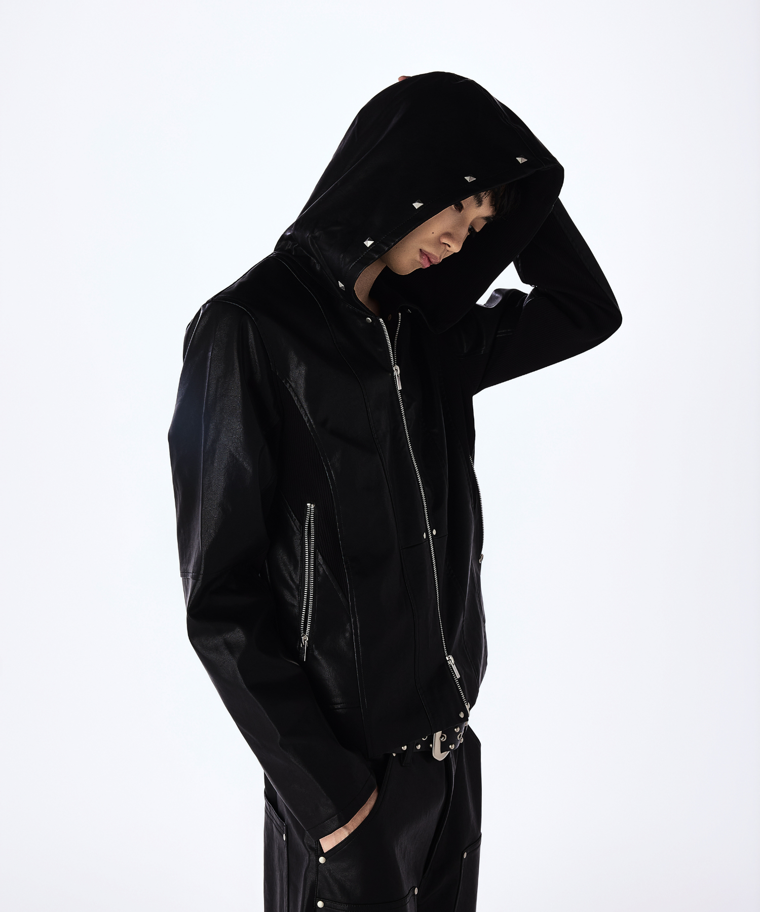 Leather Hooded Jacket – Jent Louis Leather Hooded Jacket – Jent Louis