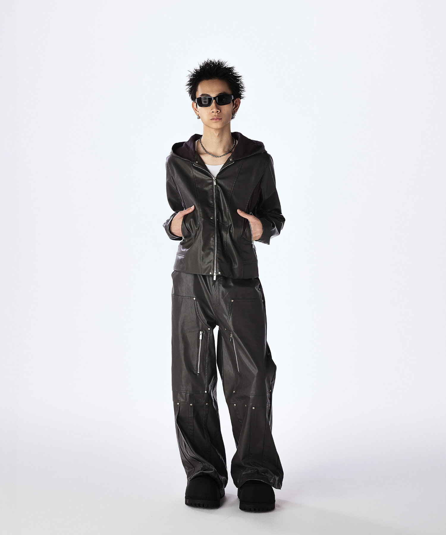 Leather Hooded Jacket – Jent Louis Leather Hooded Jacket – Jent Louis