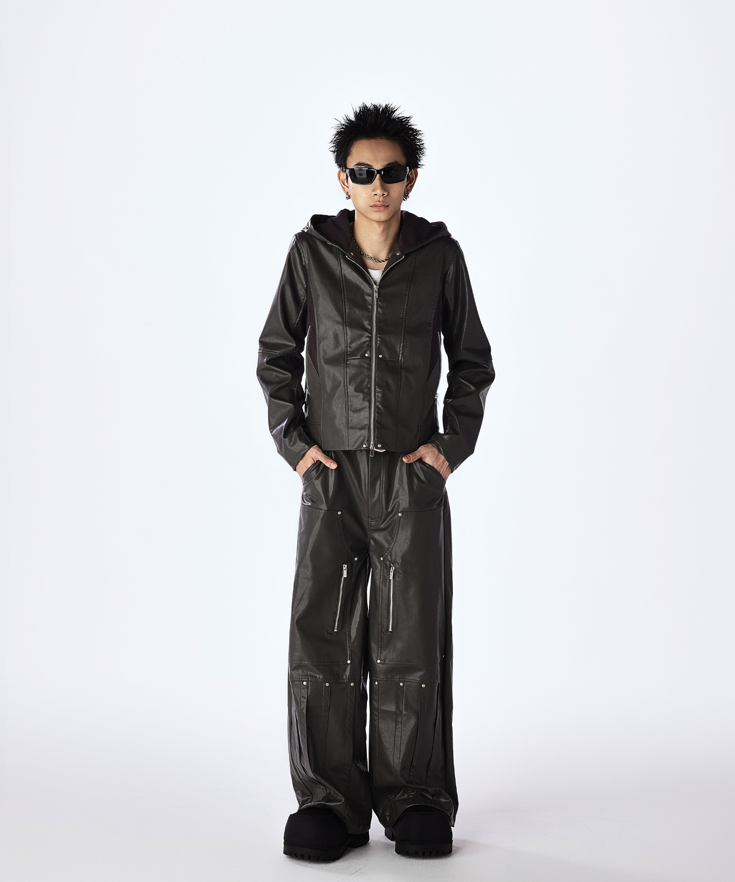 Leather Hooded Jacket – Jent Louis Leather Hooded Jacket – Jent Louis