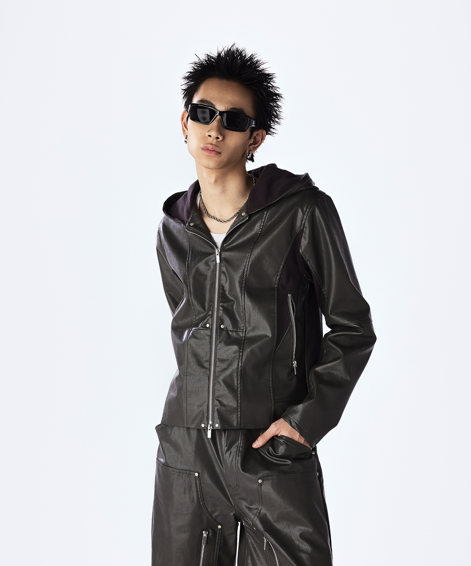 Leather Hooded Jacket – Jent Louis Leather Hooded Jacket – Jent Louis