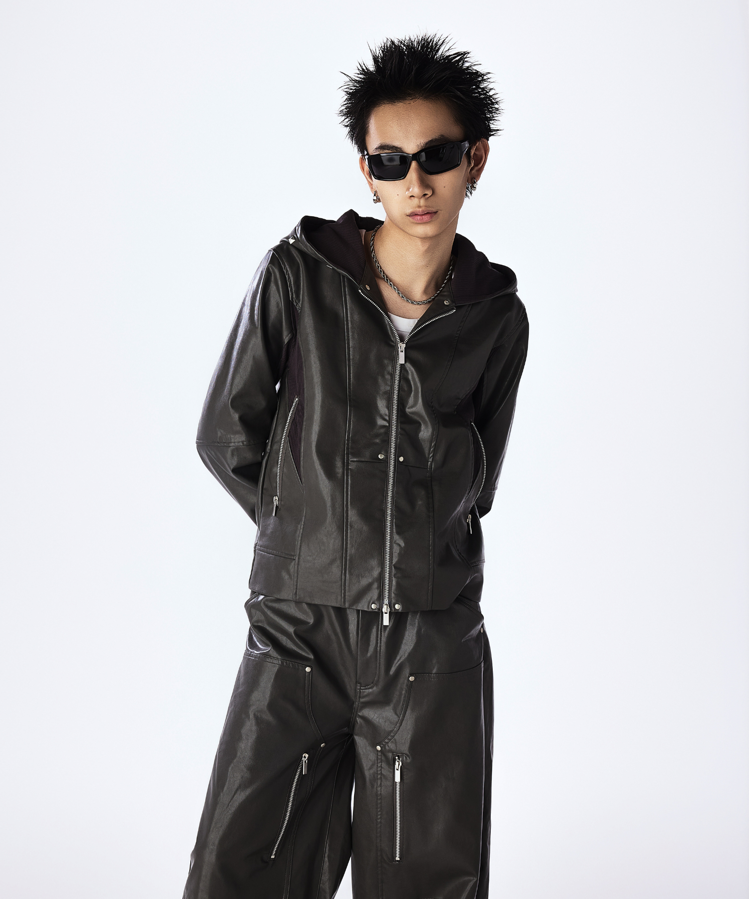 Leather Hooded Jacket – Jent Louis Leather Hooded Jacket – Jent Louis