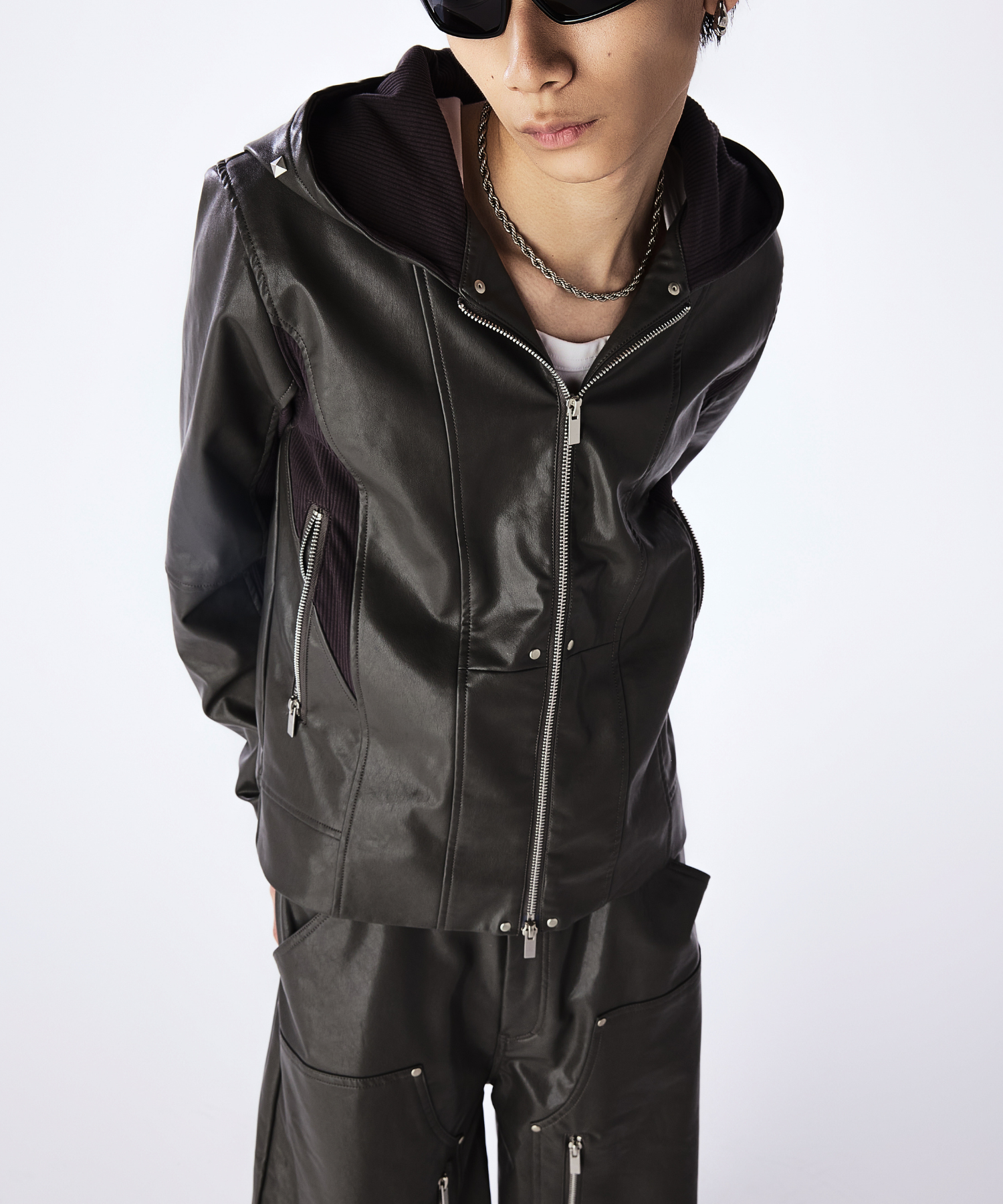 Leather Hooded Jacket – Jent Louis Leather Hooded Jacket – Jent Louis