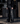 Coated Distressed Flare Pants