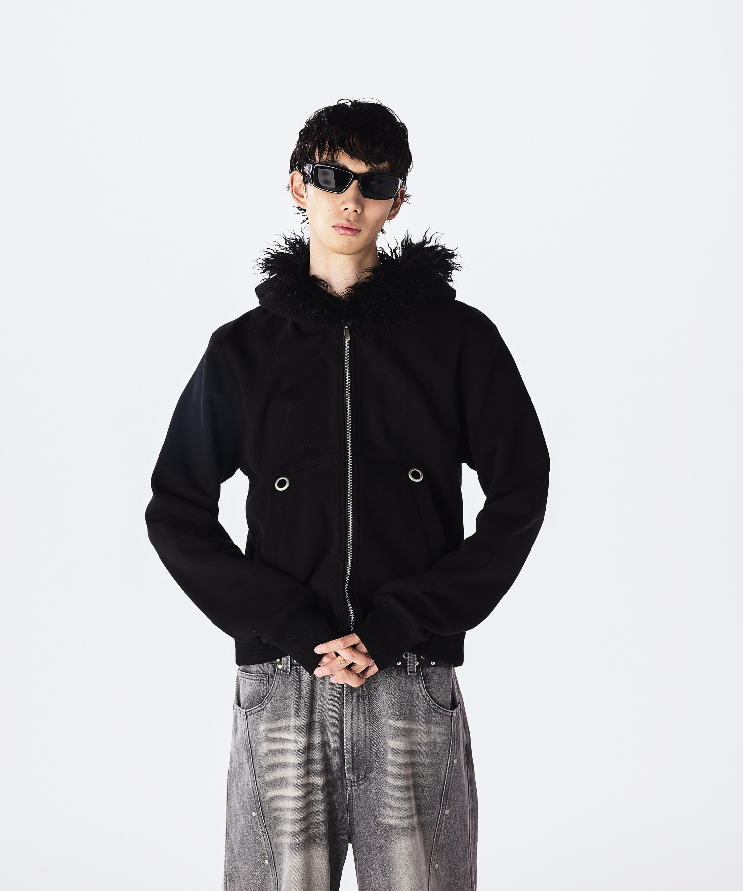 Fur Hood Zip Hoodie – Jent Louis Fur Hood Zip Hoodie – Jent Louis